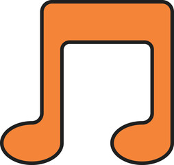 Canvas Print - Orange Music Quaver Symbol Or Icon.