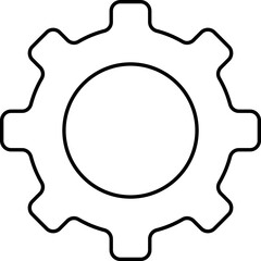 Sticker - Isolated Cogwheel Icon In Line Art.