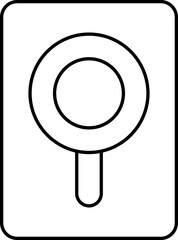 Wall Mural - Magnifying Glass Sqaure Icon In Black Line Art.