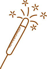 Wall Mural - Firework Stick Icon In Brown Color.