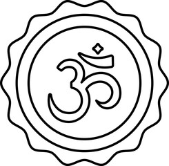 Sticker - Isolated Om Symbol Sticker Icon In Line Art.