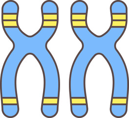 Wall Mural - Two Chromosome Flat Icon In Yellow And Blue Color.