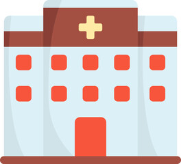 Canvas Print - Hospital Building Colorful Icon In Flat Style.