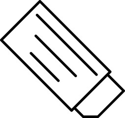 Sticker - Black Line Art Illustration Of Eraser Icon.