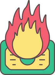 Sticker - Flat Illustration Of Money Burning Colorful Icon.