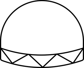 Sticker - Isolated Kufi Hat Flat Icon In Line Art.