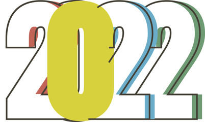 Sticker - Vector 2022 Number On White Background.