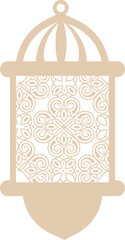 Wall Mural - Brown Floral Arabic Lantern Element.