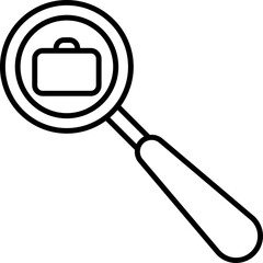 Sticker - Job Search Icon In Black Linear Art.