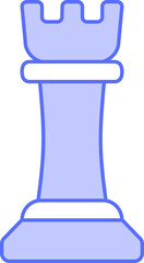 Poster - Chess Rook Icon In Blue And White Color.