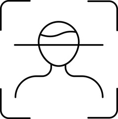 Poster - Face Recognition Icon In Black Linear Art.