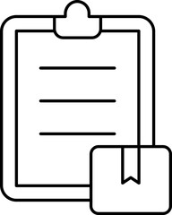 Poster - Clipboard And Parcel Icon In Line Art.