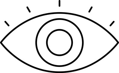 Poster - Eye Icon Or Symbol In Black Linear Art.