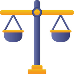 Poster - Balance Scale Icon Orange And Blue Color.