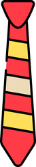 Sticker - Isolated Tie Icon In Red And Yellow Color.