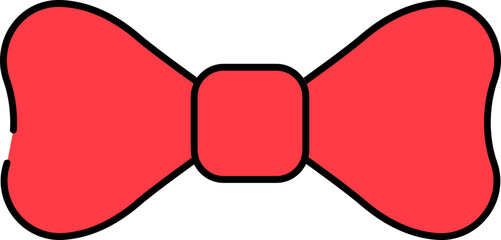 Sticker - Red Bow Flat Icon On White Background.