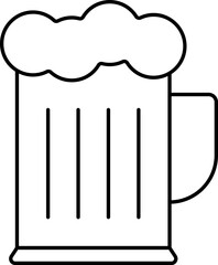 Canvas Print - Beer Foam Glass Black Line Art Icon.