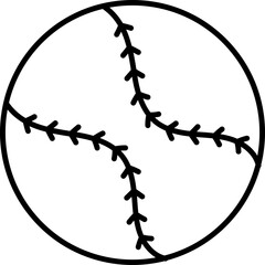 Wall Mural - Isolated Baseball Icon in Thin Line Art.