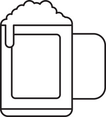 Poster - Isolated Beer Foam Glass Black Line Art Icon.