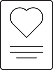 Poster - Isolated Heart Symbol Notes Icon In Thin Line art.