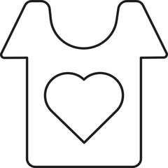 Poster - Isolated Heart Symbol T-shirt Black Stroke Icon.