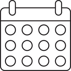 Poster - Black Linear Style Calendar Icon Or Symbol.