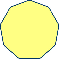 Poster - Flat Style Nonagon Icon In Yellow Color.