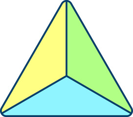 Poster - Colorful Tetrahedron Flat Icon or Symbol.