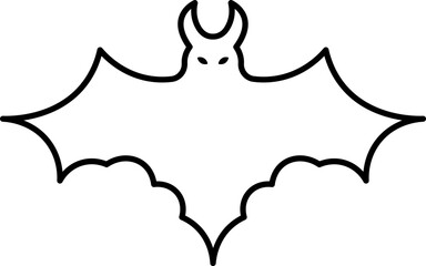 Sticker - Fly Bats Cartoon Animal Icon In Thin Line Art.