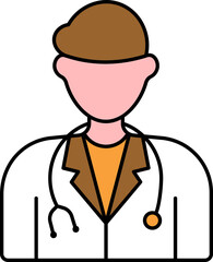 Poster - Faceless Male Doctor Colorful Icon Or Symbol.