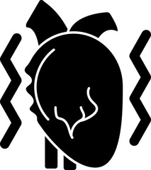 Sticker - Heart Attack Icon Or Symbol In B&W Color.