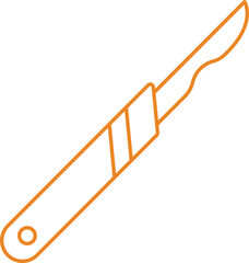 Poster - Orange Thin Linear Style Scalpel Icon.