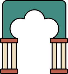 Poster - Arch In Teal Green And Brown Color.