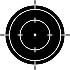 Sticker - Target Point Symbol Or Icon In B&W Color.