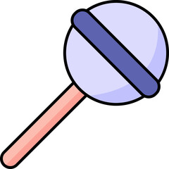 Sticker - Flat Style Lollipop Icon In Blue And Pink Color.