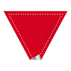 Poster - Curl Triangle Shape Label In Red Color.