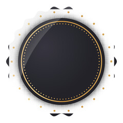 Sticker - Empty Round Label Or Badge Element In Black Color.