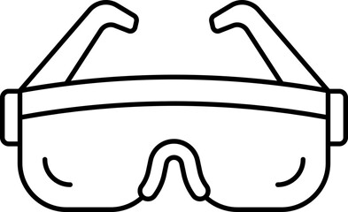 Poster - black linear safety glasses icon or symbol.