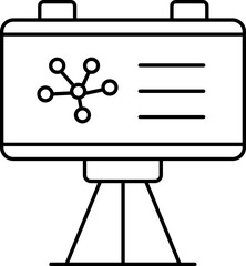 Poster - Molecule Presentation Board On Tripod Outline Icon.