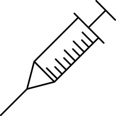 Canvas Print - Isolated Syringe Icon In Thin Line Art.