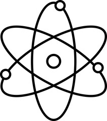 Sticker - Black Lineal Style Atomic Structure Icon.