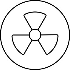 Wall Mural - Isolated Nuclear Circle Icon In Black Outline.