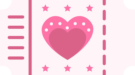 Wall Mural - Love Show Ticket Flat Icon In Pink Color.