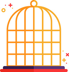 Wall Mural - Flat Illustration Of Orange Cage Icon.