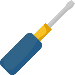 Wall Mural - Screwdriver Icon In Blue And Yellow Color.