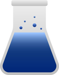 Sticker - Blue Liquid Erlenmeyer Flask Flat Icon.