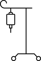 Wall Mural - Iv Bag Stand Icon In Black Line Art.