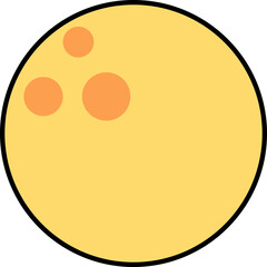 Poster - Yellow Full Moon Icon Or Symbol.