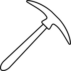 Wall Mural - Isolated Pickaxe Icon In Black Line Art.