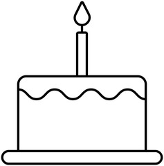 Poster - Isolated Burning Candle Black Stroke Icon.